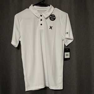 Hurley Men’s White Short-Sleeve Polo with Logo